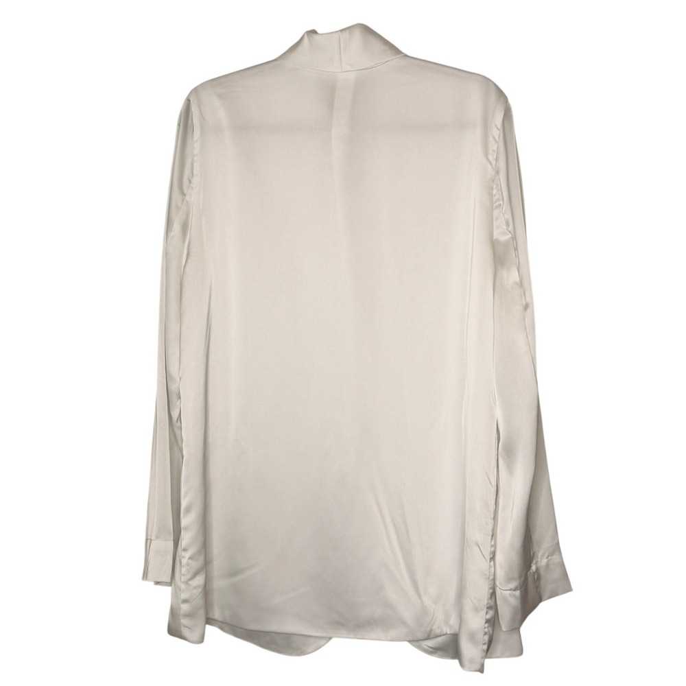 MUMU Weddings Felix Blazer White Satin Shawl Collar Single Button Size XL NWT - Picture 3 of 16